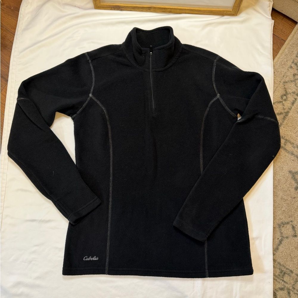 Cabelas size small black fleece quarter zip up jacket.